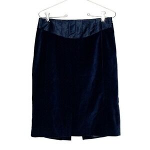 CLUB MONACO Navy Pencil Skirt Womens Size 4 Lined Velvet Corduroy